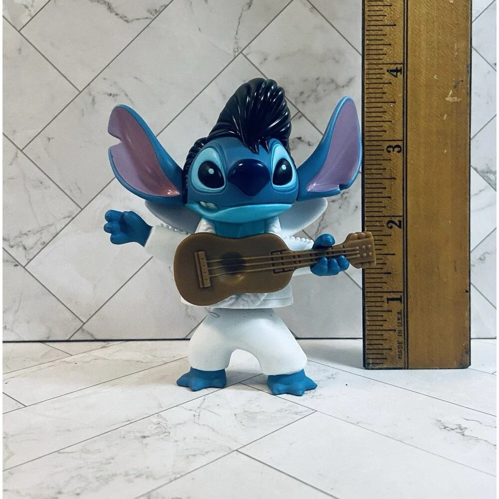 Vintage 2001 Lilo and Stitch Elvis Bobble Head Stitch McDonald’s Toy With Board